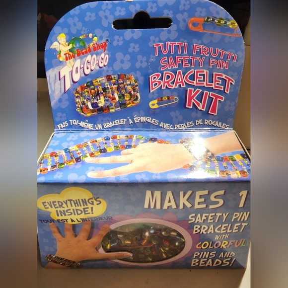 Kids safety Pin bracelet kit diy colorful pins and beads - Picture 3 of 7